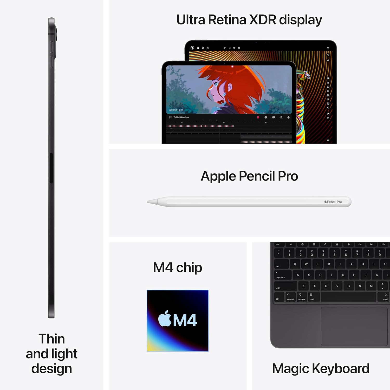 iPad Pro 11-Inch (M4): Built for Apple Intelligence, Ultra Retina XDR Display, 256GB, 12MP Front/Back Camera, LiDAR Scanner, Wi-Fi 6E, Face ID, All-Day Battery Life — Silver - View image 3