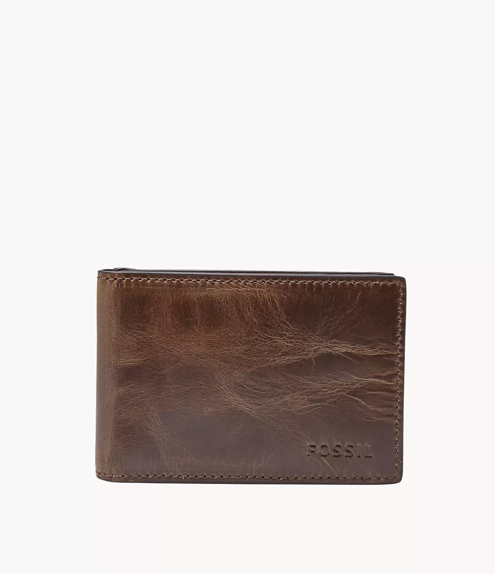 Fossil Derrick Leather Money Clip Bifold Wallet - Fossil - 