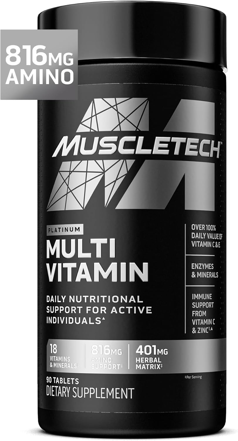 MuscleTech Platinum Multivitamins for Men & Women - Multi-Vitamin Supplement for Immune Support - 18 Vitamins & Minerals, Vitamin A C D E B6 B12 - Daily Workout Supplements for Men - 90 Capsules - Amazon - 