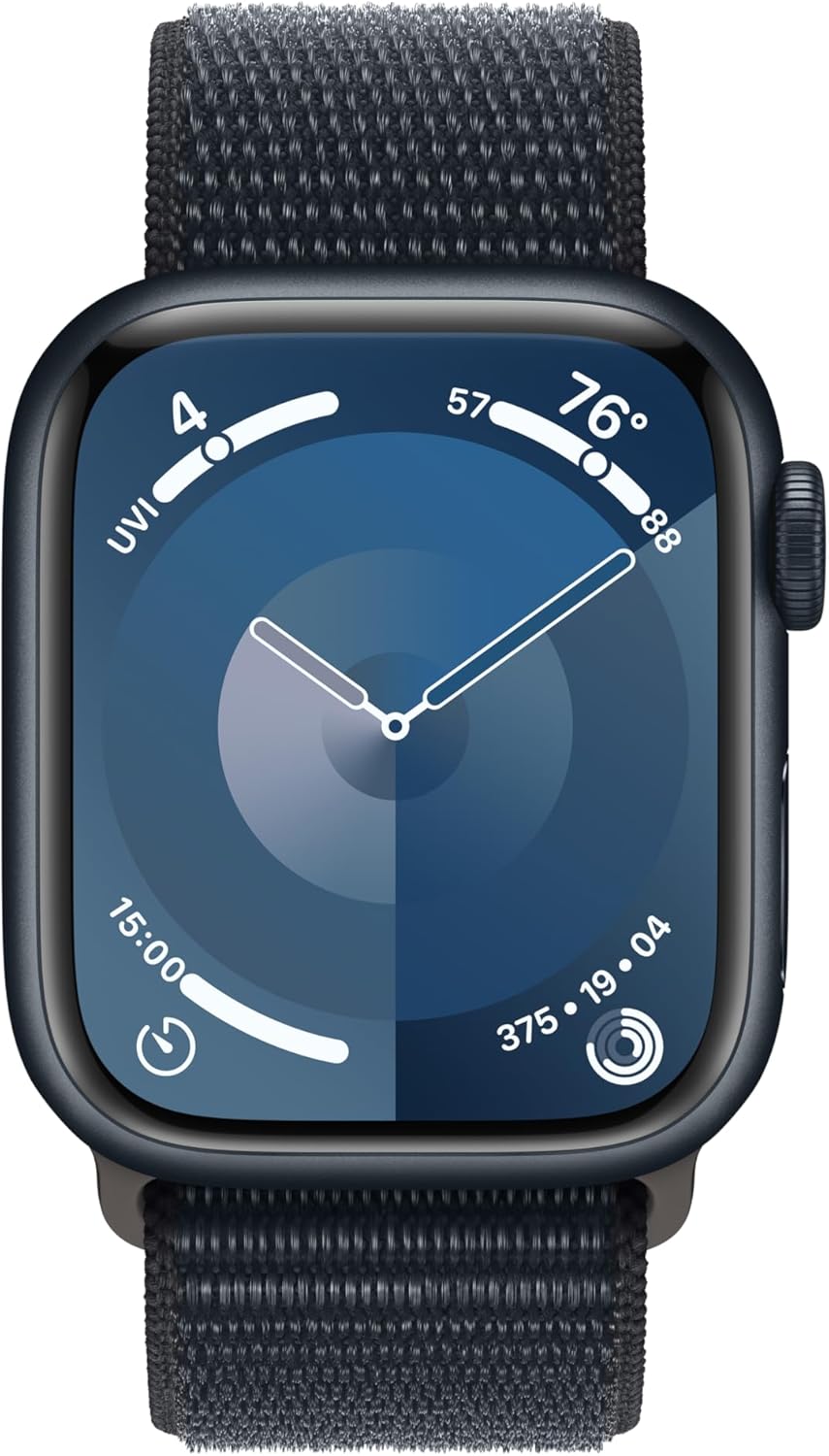 Apple Watch Series 9 [GPS 41mm] Smartwatch with Midnight Aluminum Case with Midnight Sport Loop. Fitness Tracker, Blood Oxygen & ECG Apps, Always-On Retina Display, Carbon Neutral - View image 2