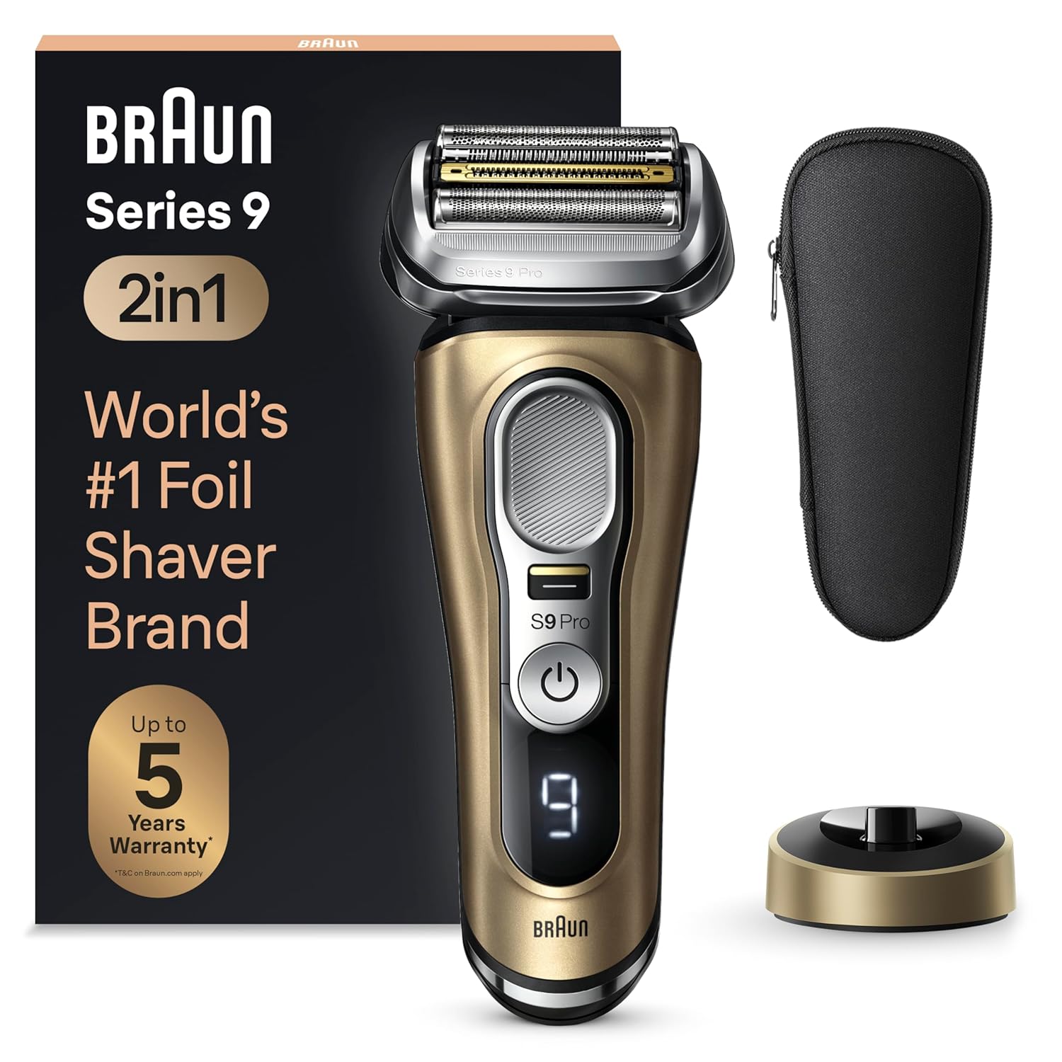Braun Series 9 Pro 9419s Electric Shaver for Men, Wet & Dry Razor, Shaving Kit with 4+1 Head with ProLift Trimmer - Braun - 