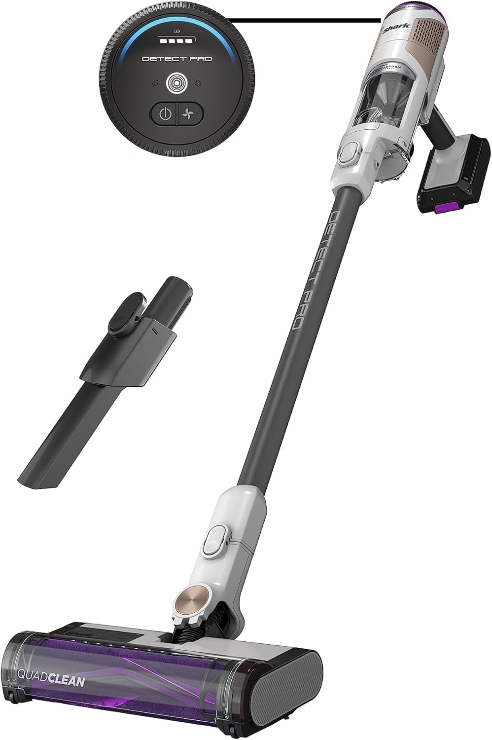 Shark IW1111 Detect Pro - Lightweight Cordless Vacuum Cleaner with HEPA Filter, Portable Handheld Attachment, Crevice Tool, Rechargeable Multi-Surface Stick Vacuum for Household Pet Hair, Dark Grey - Shark - 