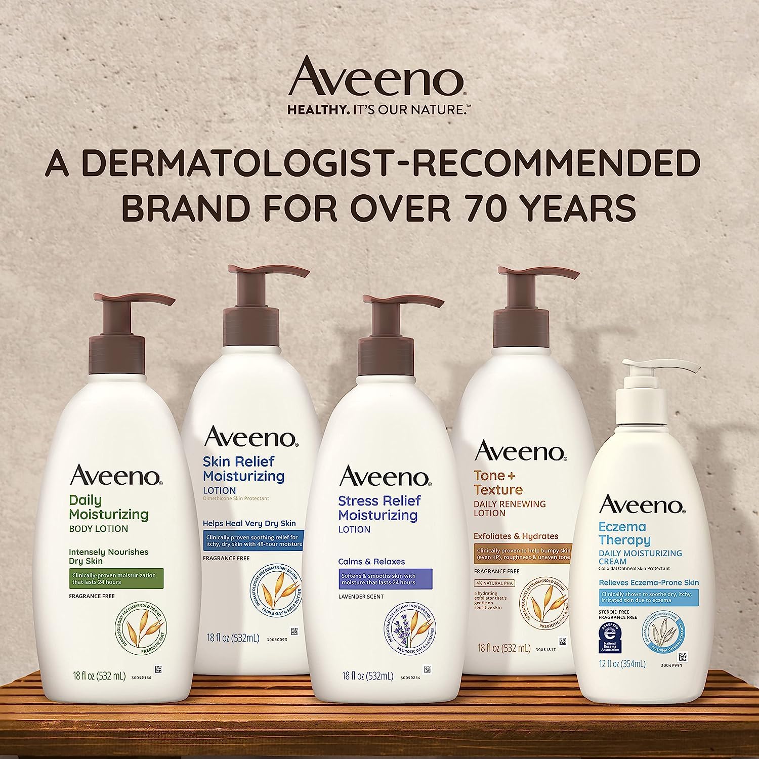 Aveeno Daily Moisturizing Body Lotion, Body Lotion for Dry Skin with Prebiotic Oat, Paraben Free, Fragrance Free, Non-Greasy, Non-Comedogenic Moisturizer, 18 FL OZ - View image 5