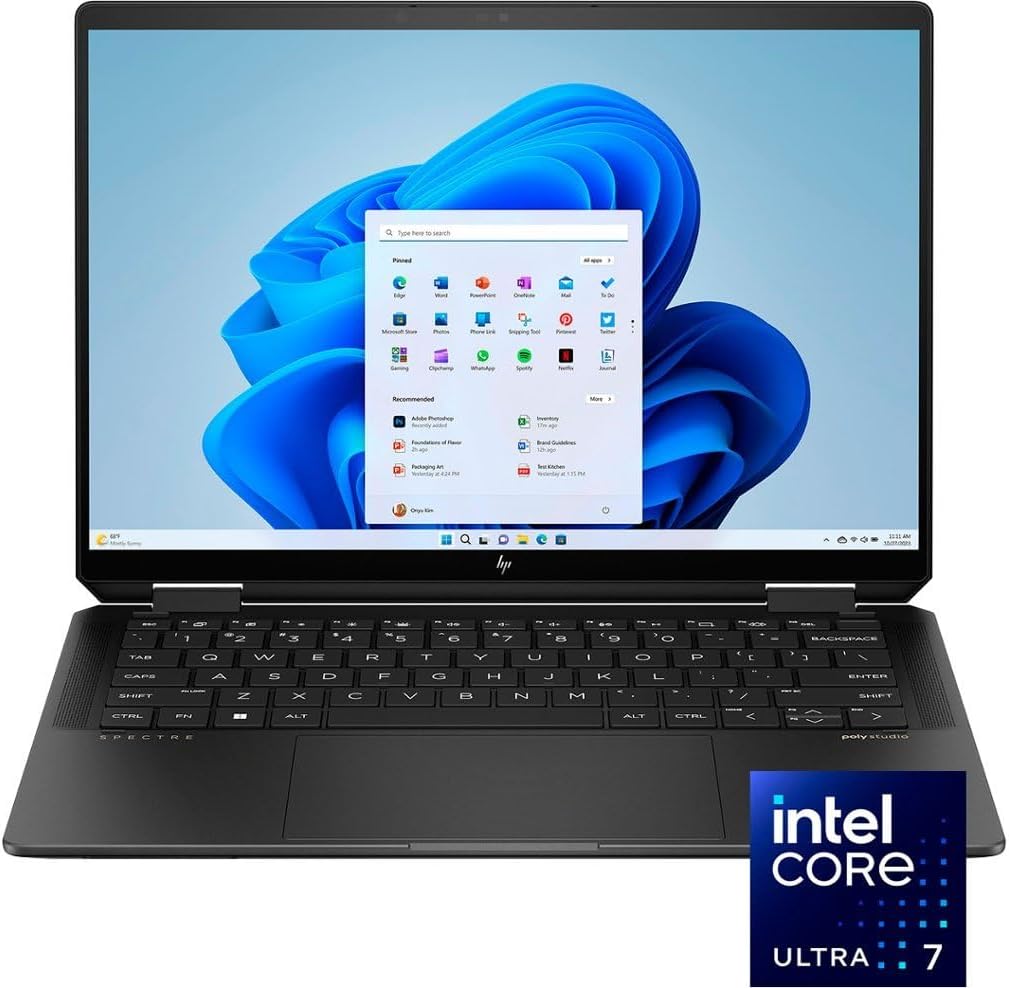 HP Spectre x360 2-in-1 14 Laptop 2024 14” 2880 x 1800 120hz Touchscreen, Intel Evo Core Ultra 7 155H, 16-core, Intel Arc Graphics, 16GB LPDDR5, 2TB SSD, Backlit KB, Thunderbolt 4, FP, Windows 11 Pro - HP - 