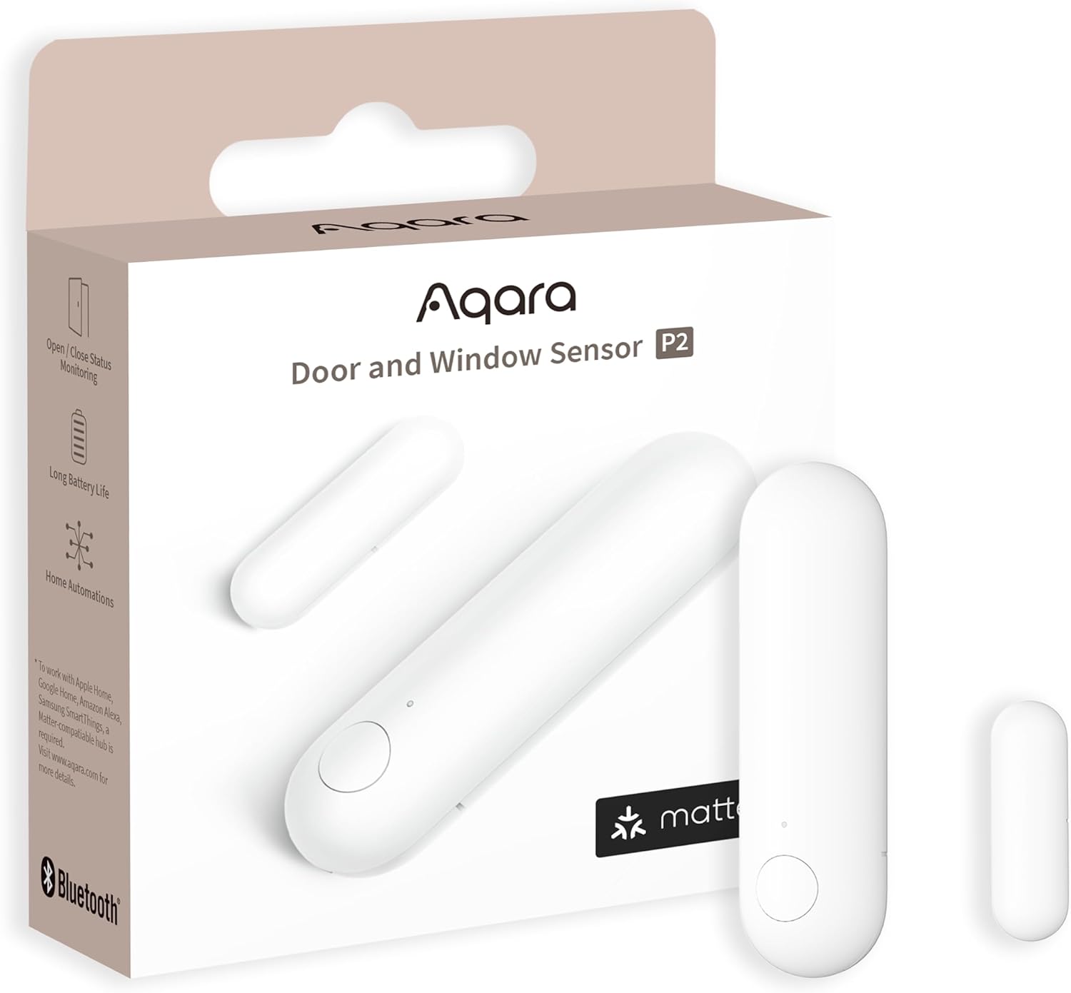 Aqara Door and Window Sensor P2, Matter Over Thread, Requires Thread Border Router, Contact Sensor with Remote Alarm and Local Automation, Supports Apple Home, Google Home, Alexa - Aqara - 