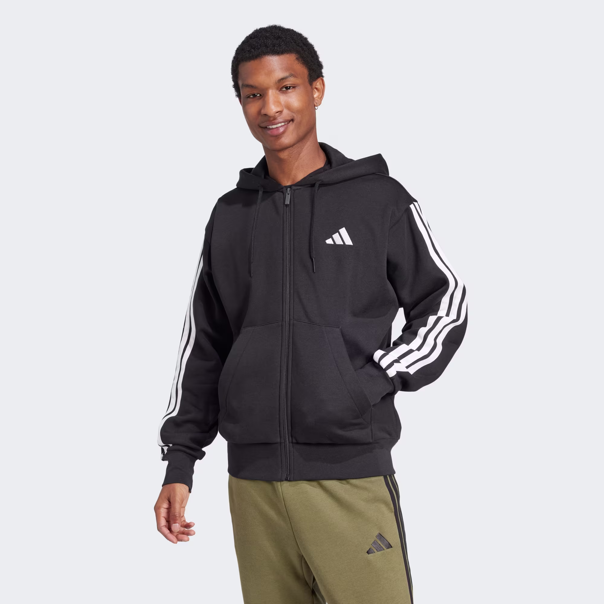 Adidas Essentials 3-Stripes Fleece Hoodie - Adidas - 